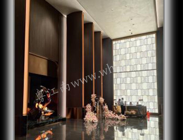 古田凱德會所入戶大堂背景墻不銹鋼屏風